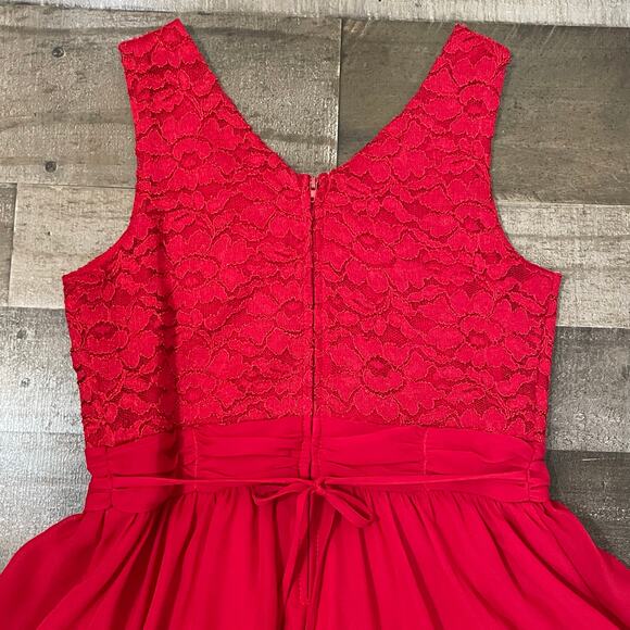 Speechless Girls Red Sleeveless Hi-Low Fit & Flare Dress Size 16 - Picture 8 of 13